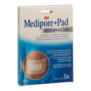 3M MEDIPORE+PAD 10x10cm Wundkissen 5x5.5cm 5 Stück