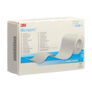3M MICROPORE Rollenpflaster ohne Dispenser 25mmx9.1m weiss 12 Stück