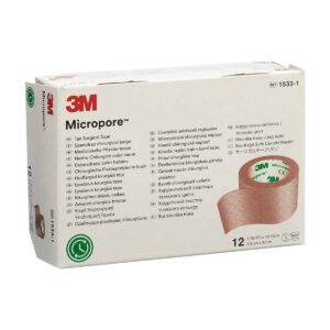 3M MICROPORE Rollenpflaster ohne Dispenser 25mmx9.14m hf 12 Stück