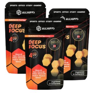 AllSupps Deep Focus Multivitamin Gummis Pfirsich 3 x 12 Stück