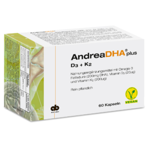 AndreaDHA plus Omega-3 Vitamin D3 + K2 Kapseln vegan 60 Stück