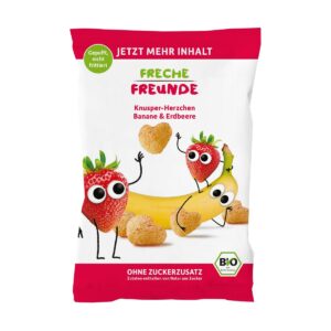 Freche Freunde Knusper-Herzchen Banane und Erdbeere 30 g