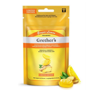 Grethers Ginger Lemon Pastillen ohne Zucker Beutel 110 g