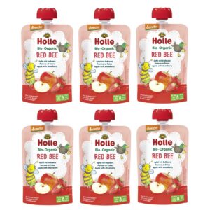 Holle Red Bee Pouchy Apfel Erdbeere 6x 100 g