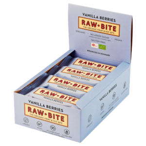 Raw Bite Rohkostriegel Beeren-Vanille 12 x 50 g Display