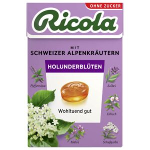 Ricola Holunderblüten Bonbons ohne Zucker Box 50 g