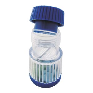 SUNDO Tablettenmörser mit Schraubdeckel blau-transparent