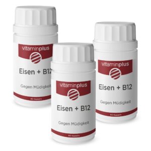 Vitaminplus Eisen 21mg + Vitamin B12 vegan Kapseln 3x 60 Stück