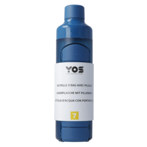 YOS Wasserflasche Blau 375 ml mit Wochendispender