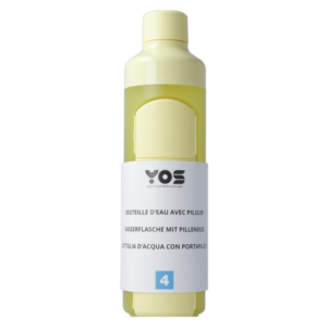YOS Wasserflasche Gelb 375 ml mit Tagesdispenser