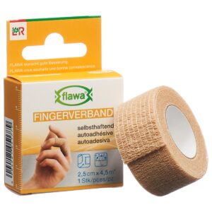 Flawa Fingerverband selbsthaftend 2.5 cm x 4.5 m hautfarbig