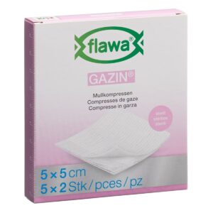 Flawa Gazin Mullkompres 5x5cm steril 5 x 2 Stück
