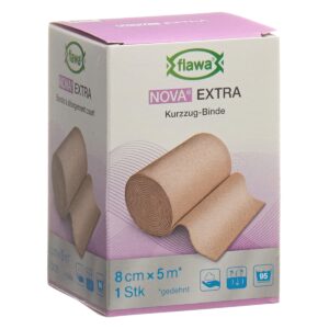 Flawa Nova Extra Kurzzugbinde 8 cm x 5 m hautfarbe