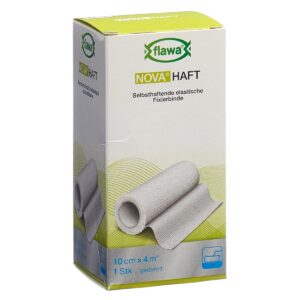 Flawa Nova Haft kohäsive Gazebinde 10 cm x 4m