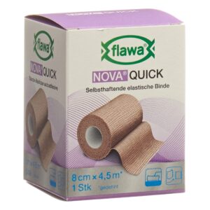 Flawa Nova Quick kohäsive Reissbinde 8 cm x 4.5 m hautfarbe