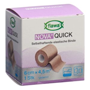 Flawa Nova Quick kohäsive Reissbinde 6 cm x 4.5 m hautfarbe