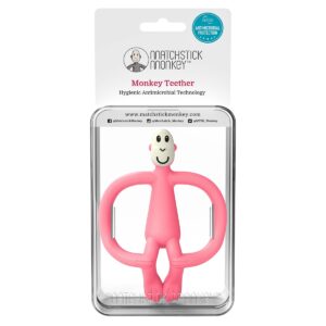 Matchstick Monkey Teether pink