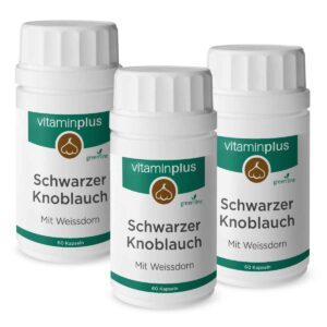Vitaminplus Schwarzer Knoblauch & Weissdorn Kapseln 3x 60 Stück