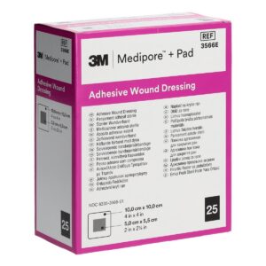 3M Medipore+Pad 10 x 10 cm Wundkissen 5 x 5.5 cm 25 Stück