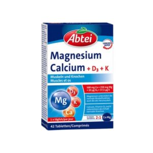 Abtei Magnesium + Calcium + D3 + K2 Tabletten 42 Stück