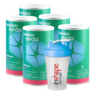 Biomed Evida InShape Pulver Berry 5x 420 g mit Shaker