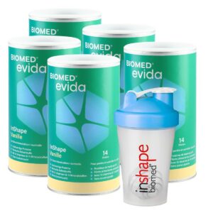 Biomed Evida InShape Pulver Vanille 5x 420 g mit Shaker