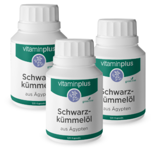 Vitaminplus Schwarzkümmelöl Kapseln 500 mg aus Ägypten 3x 120 Stück