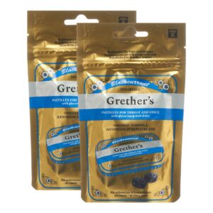 Grethers Blackcurrant Pastillen ohne Zucker Beutel Duo 2x 110 g