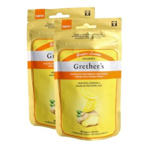 Grethers Ginger Lemon Pastillen ohne Zucker Beutel Duo 2x 110 g