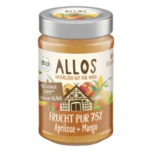 Allos Frucht Pur Konfitüre 75 % Aprikose Mango Bio 250 g