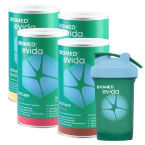 Biomed Evida InShape 4er Kombi alle Sorten mit Shaker