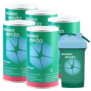 Biomed Evida InShape Pulver Berry 5x 420 g mit Shaker