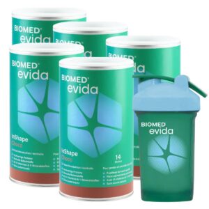 Biomed Evida InShape Pulver Choco 5x 420 g mit Shaker