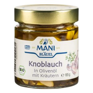 MANI Knoblauch in Olivenöl mit Kräutern bio 185 g