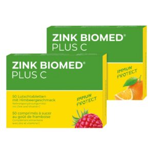 Zink Biomed plus C Lutschtabletten Himbeer + Orange Duo